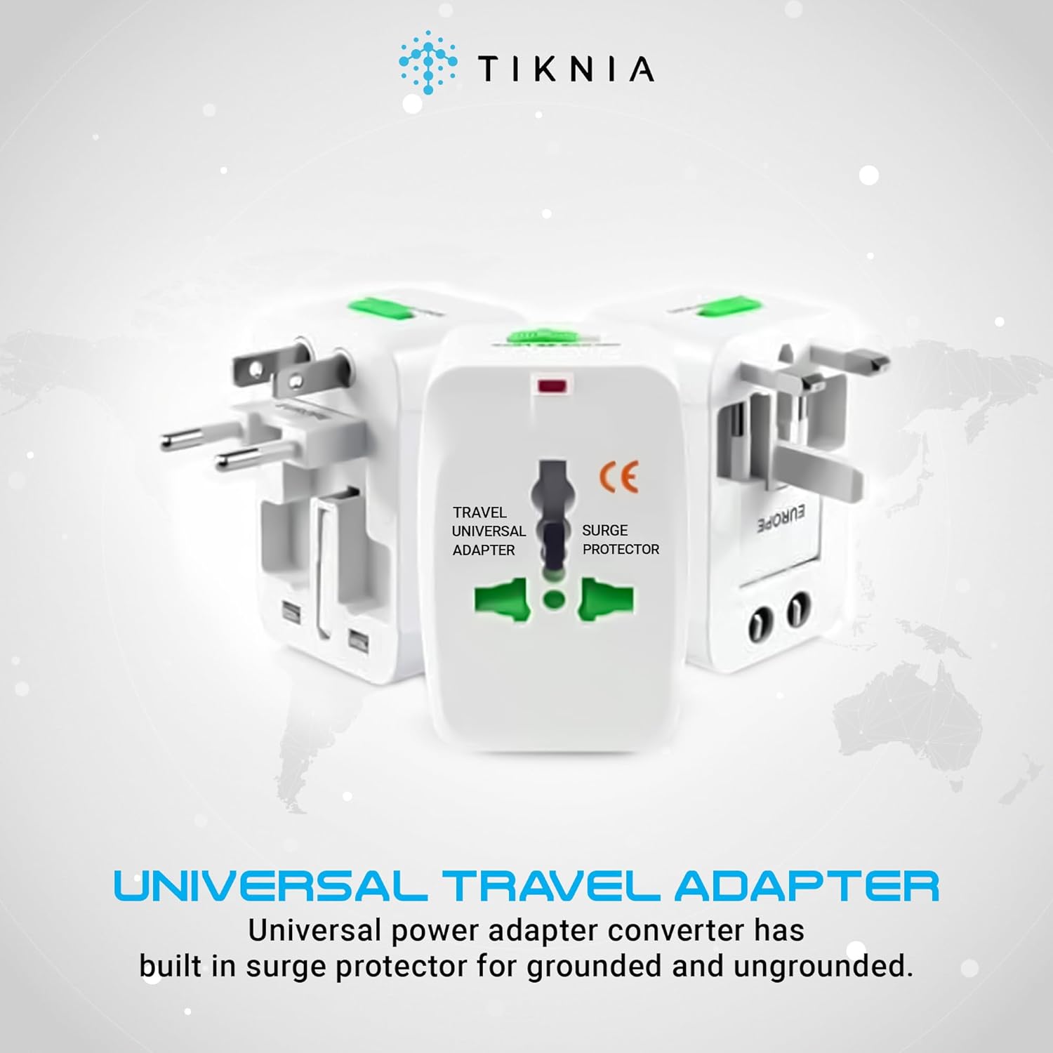 Travel Adapter, Worldwide All in One European Universal Adaptor, International Wall Charger Plug for (Without USB Port) Asia Europe UK AUS and USA - Image 2