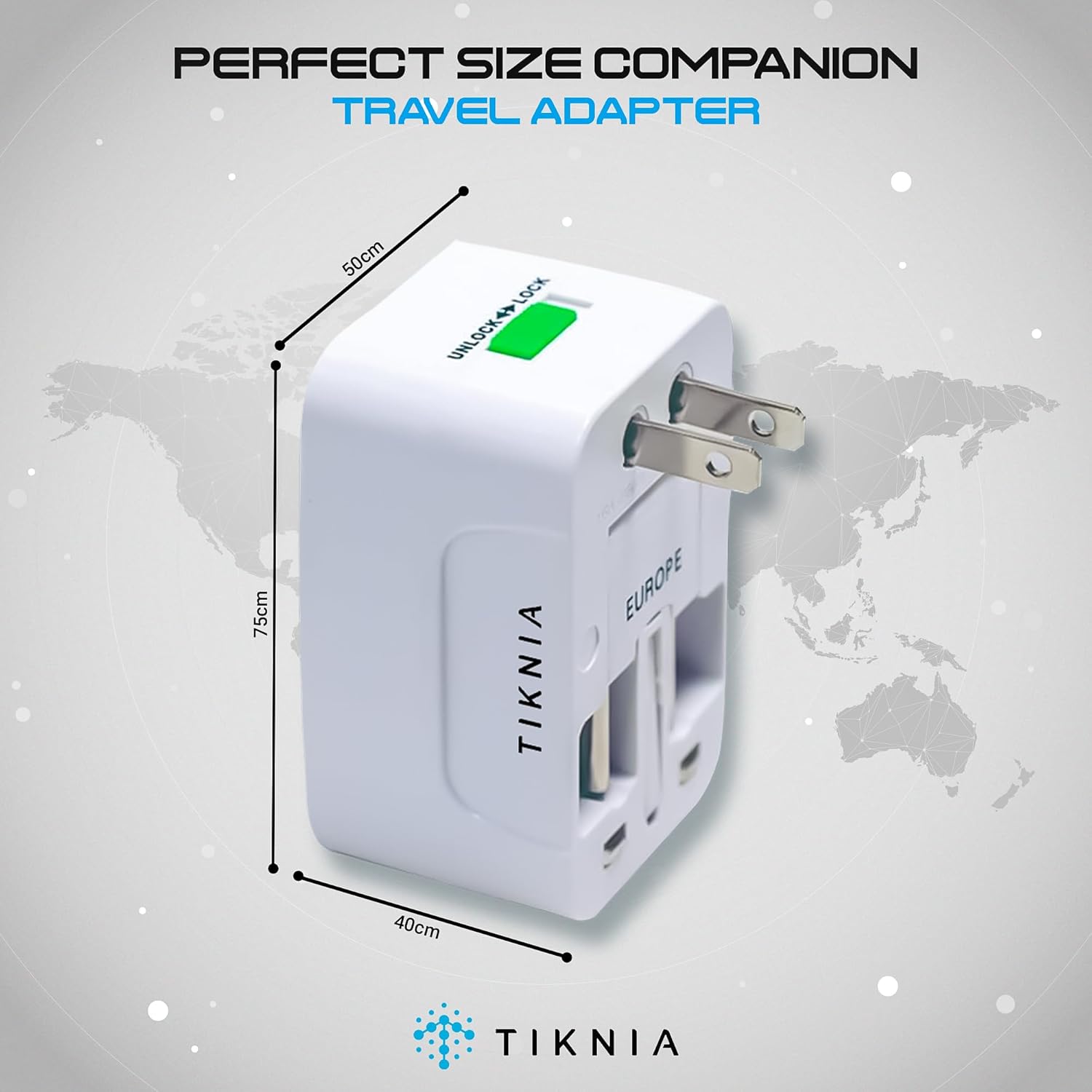 Travel Adapter, Worldwide All in One European Universal Adaptor, International Wall Charger Plug for (Without USB Port) Asia Europe UK AUS and USA - Image 7